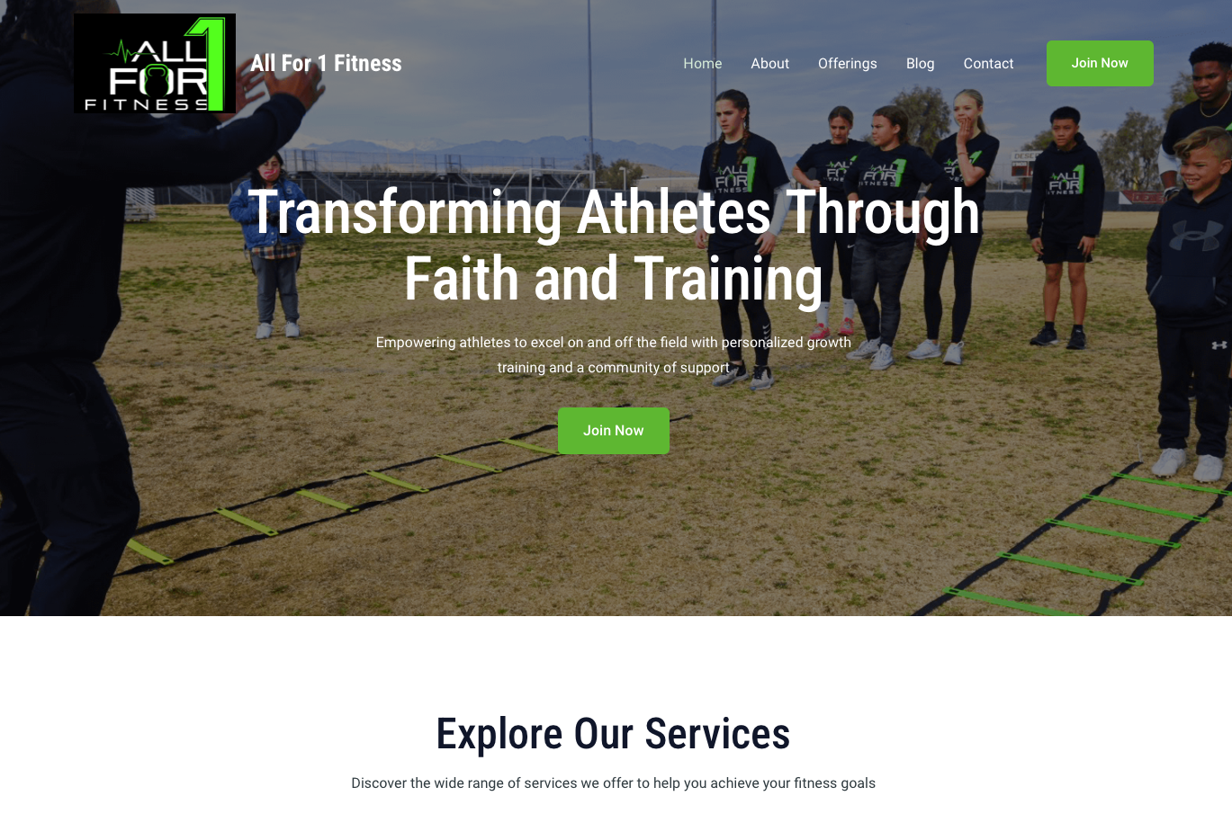 All For 1 Fitness training young athletes las vegas website