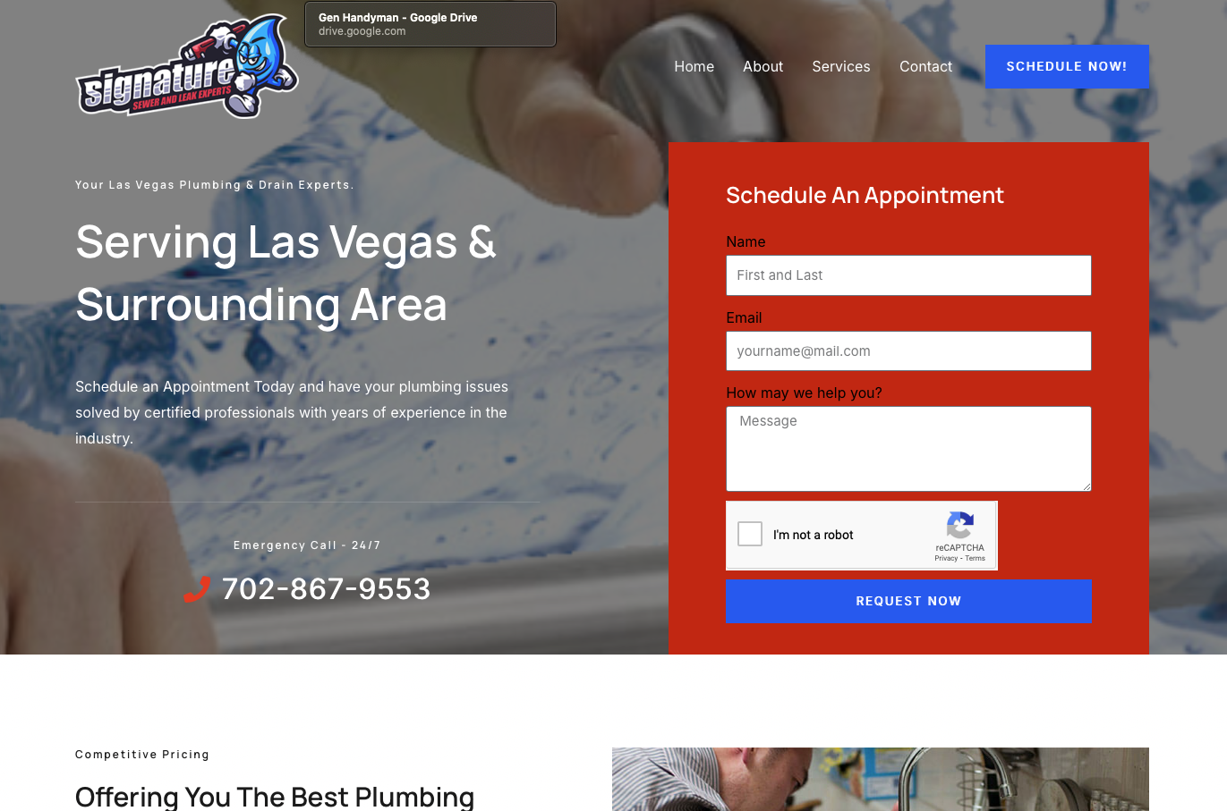 Call Signature Plumbing Experts Now website Las Vgeas