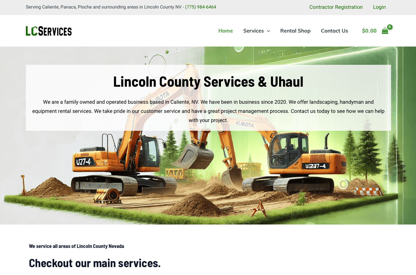 Lincoln County Services Nevada website